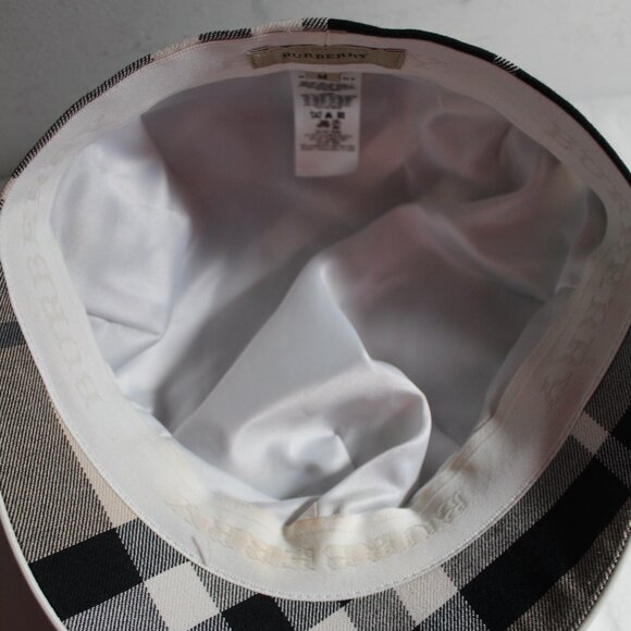 Burberry Nova Check Black Gray Plaid Newsboy Cap Hat M